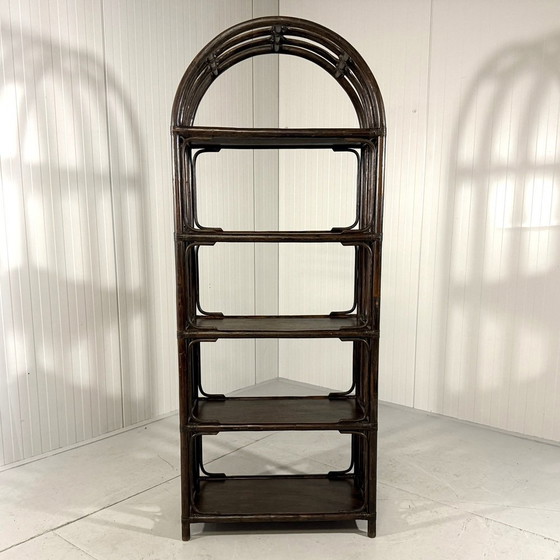 Image 1 of Groot Donker Rotan Rek Jaren 70