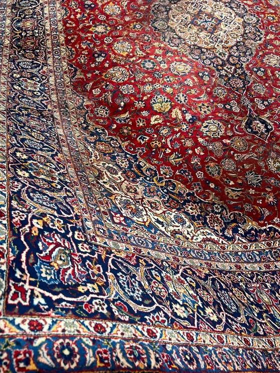 Image 1 of XXL Indo Keshan handgeknoopt oosters tapijt 450x312cm handgemaakt