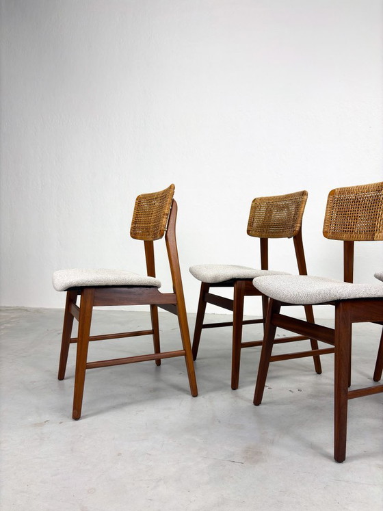Set of Vintage Dining Chairs with Woven Cane Backrest – Wood (photo 3 of 19)