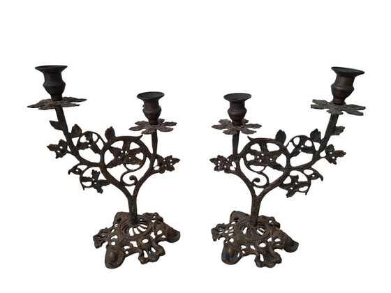 Image 1 of Prächtiges Paar antiker Kandelaber im Jugendstil / Liberty-Stil