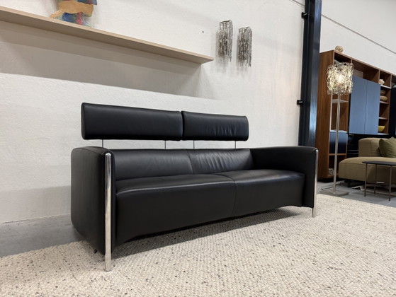 Canapé 3 places Leolux Goncharov en cuir noir – Canapés 3 places, Leather (photo 12 of 12)