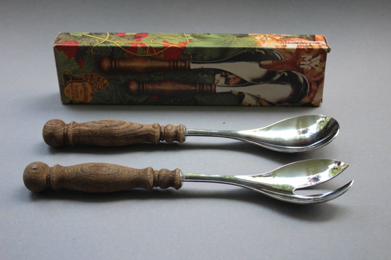 Image 1 of WMF saladebestek, Bourgogne-serie, ronde tafel, vintage uit de jaren 70