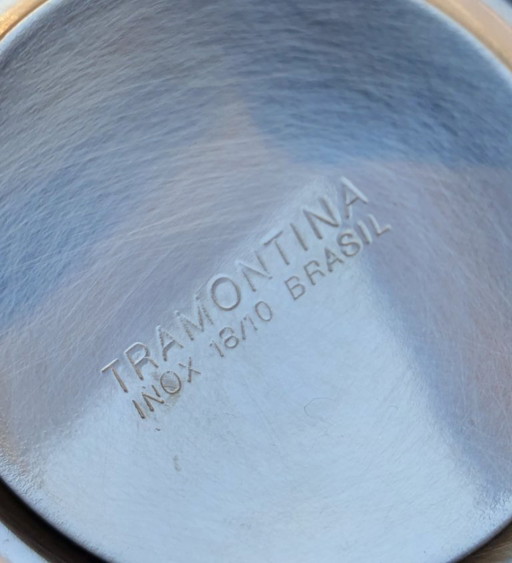 2x Tramontina Tasse, Untertasse und Löffel – servies, Metal, rvs (photo 2 of 6)