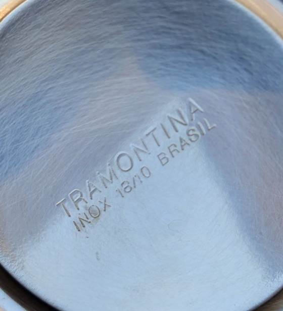 2x Tramontina Tasse, Untertasse und Löffel – Geschirr, Metal, rvs (photo 2 of 6)