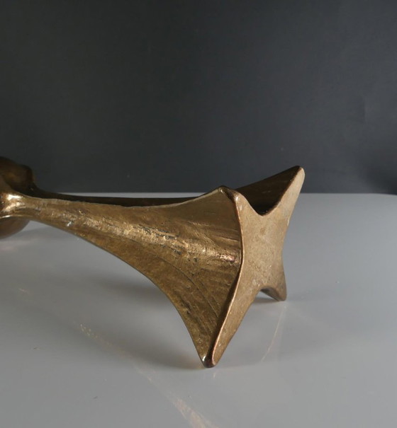 Image 1 of Brutalist bronze chandelier by Harjes, 1960s