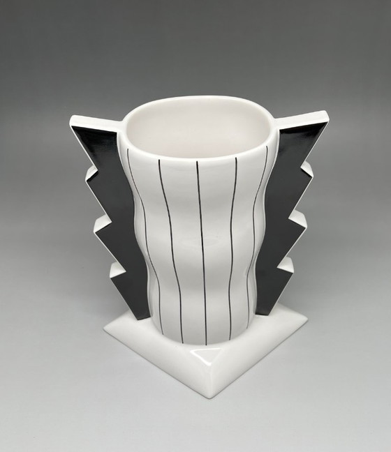 Image 1 of Heide Warlamis Postmoderne Keramik Vase Vienna Collection 1980 1990 Memphis Style