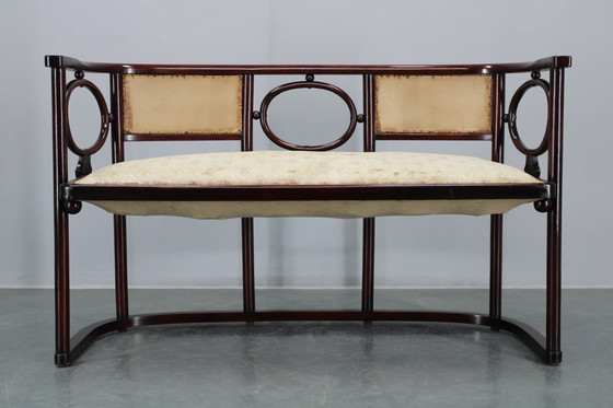 Image 1 of Josef Hoffmann Variation of Art Nouveau "Fledermaus" Sofa by Fischel