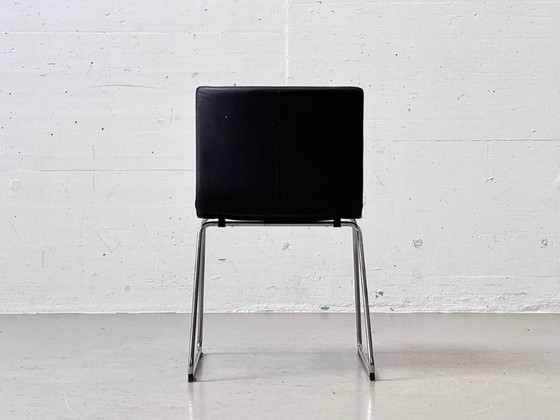 4 Sedie in Pelle IKEA Bernhard di Ola Wihlborg, Nero / Cromo – Sedie da camera, Leather (photo 15 of 15)