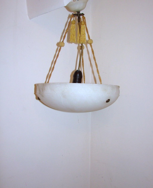 Alabaster Ampla Lamp, 1930s