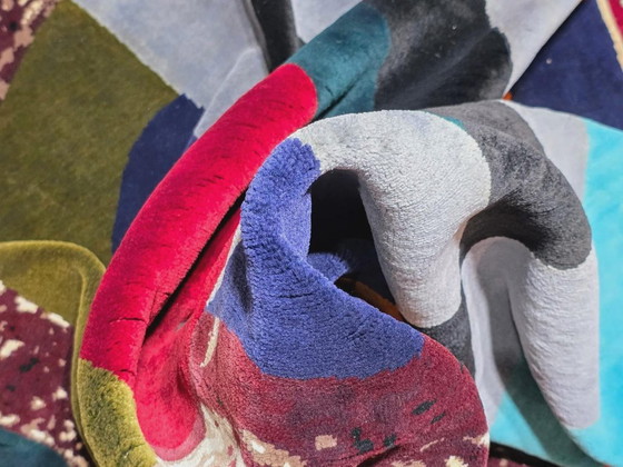 Alfombra Demi-Cercles de Sonia Delaunay – Lana de seda anudada a mano sobre algodón (200x300cm) – Wool (photo 6 of 10)
