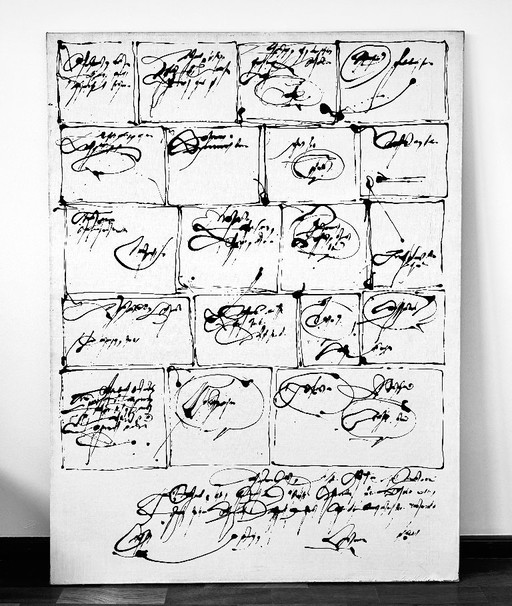 Robert Detheux (1932-2010) Immense painting on canvas from 1984 "Anecdotes without images" 160cm x 120cm