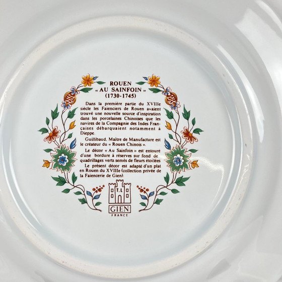 Image 1 of Set aus 8 Gien-Speisetellern, Dekor Rouen Esparsette, 1990