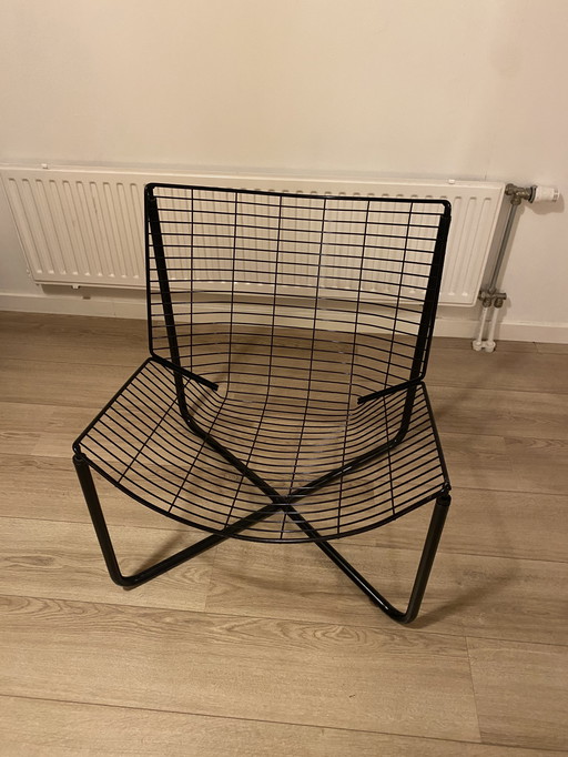 Jarpen Original Wire Chair, Black, 1980s, Ikea Design