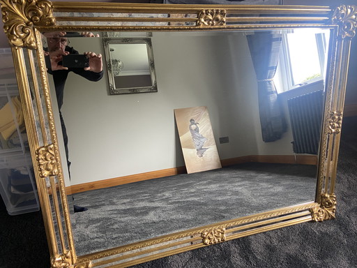 Grande specchio da parete barocco del XX secolo proveniente da Deknudt, Belgio,