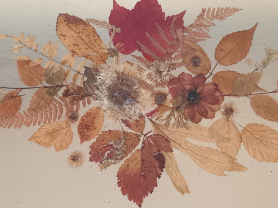 Image 1 of Bronze side table with pressed flowers