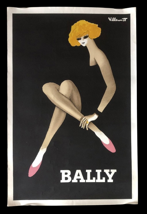 Bernard Villemot – BALLY “La Femme en Noir” – Litografía original, 1982
