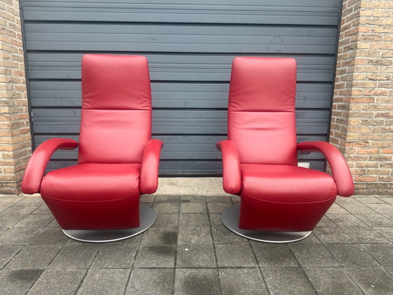 2x poltrone relax Jori Yoga rosse Medi Multi-move PARI AL NUOVO!! – Pelle, Metallo (photo 7 of 15)