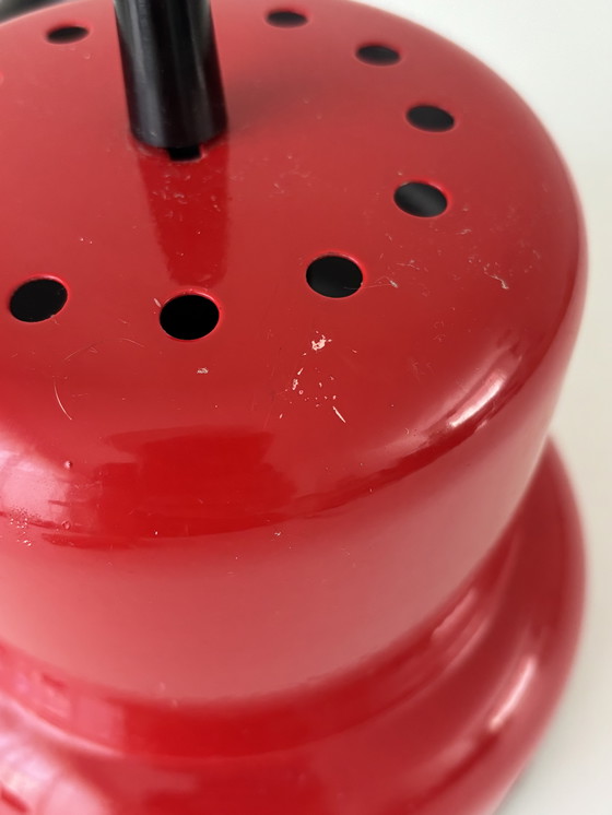 Image 1 of Small Red Metal Poker Pendant Lamp by Jo Hammerborg for Fog and Mørup, Denmark, 1970s