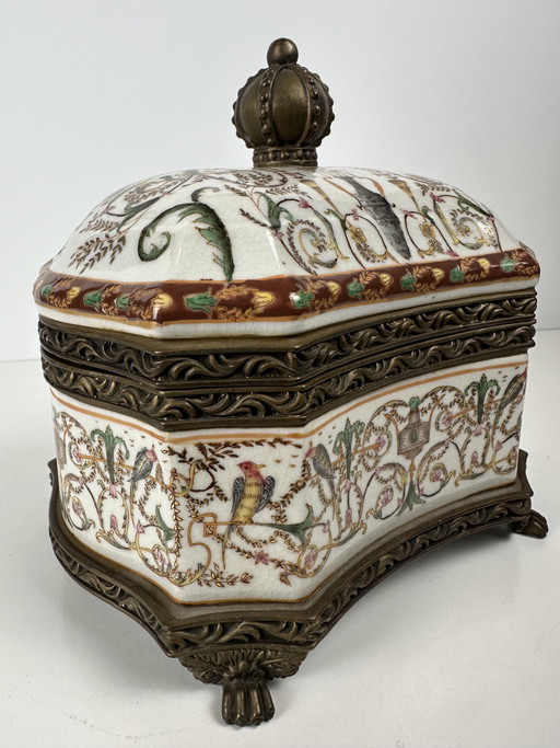 Tarro Art Déco con tapa - Porcelana 
