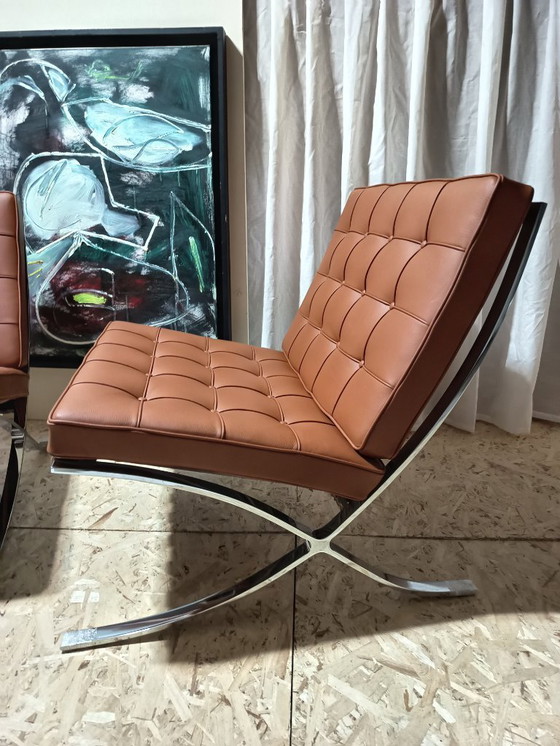 Image 1 of Sillones KNOLL Studio Barcelona (NUEVA Serie 2026) en piel natural (color coñac)