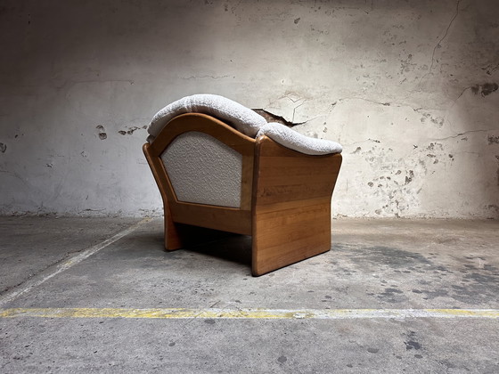 Image 1 of Vintage brutalistische fauteuil bouclé