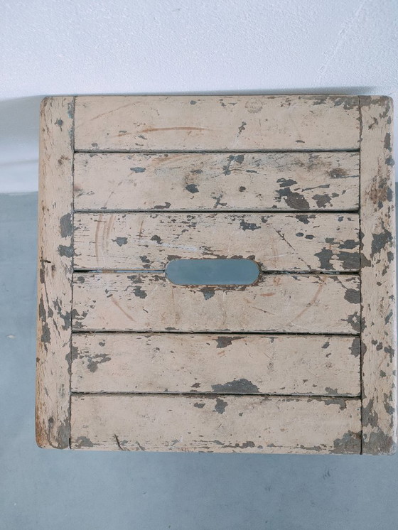 Image 1 of Brocante vintage/antique milk stool, side stool, side table (4 in stock).