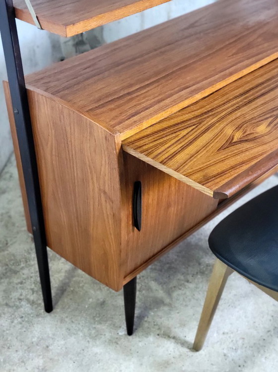 Image 1 of Vintage Swedish freestanding wall system with desk