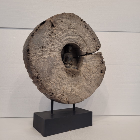 Image 1 of Beeldhouwwerk / Houtsnijwerk "Boeddha", 20e eeuw - Azië