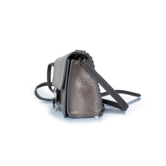 Image 1 of Bolso bandolera Jimmy Choo Rebel de piel plateada