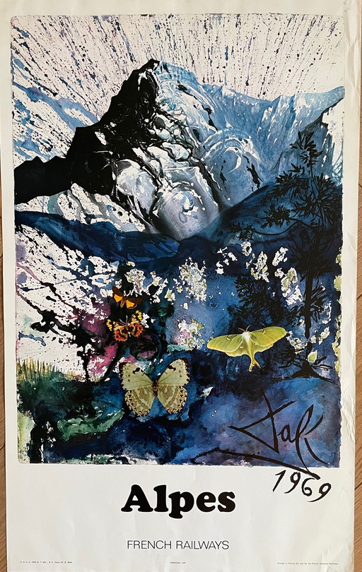 Salvador Dali (1904-1989), Chemins De Fer Francais (Alpes), 1969, Gedrukt in Frankrijk