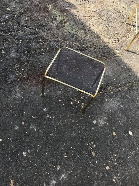 Table basse vintage en laiton, années 1970 – Livres d'art, Verre (photo 5 of 7)