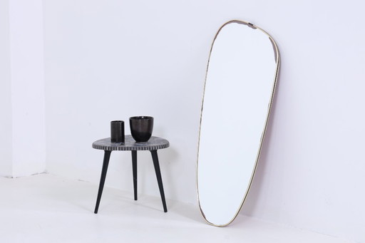Vintage Mirror 60s | Mid - Century Hanging Mirror Mirror Wood Retro Slanted Vintage #06-01