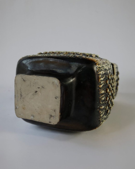 Vaso Fohr Keramik con smalto lava, Germania Ovest, anni '60, Vasi, Ceramica, Nero, Brutalist (foto 4 di 7)