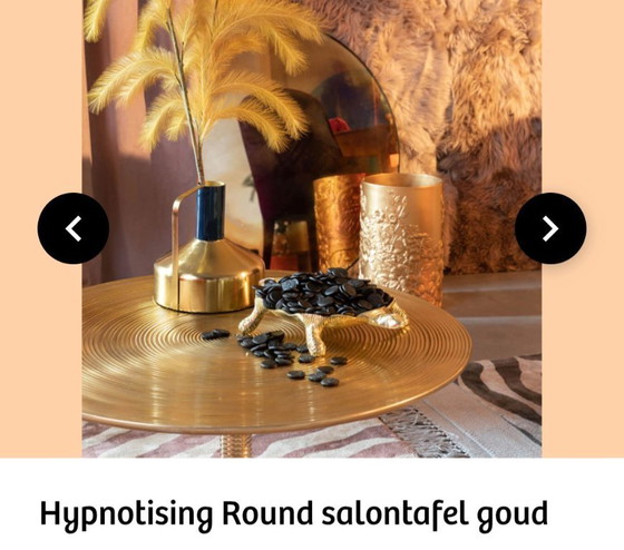 Image 1 of Bold monkey hypnosing round golden coffee table