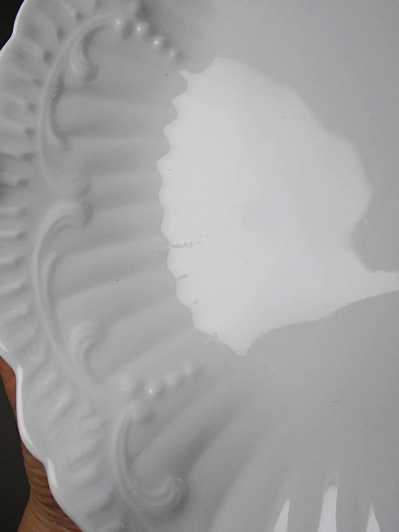 Vintage hollow plate Chastagner Limoges in white porcelain, rococo style. – Crockery (photo 4 of 9)