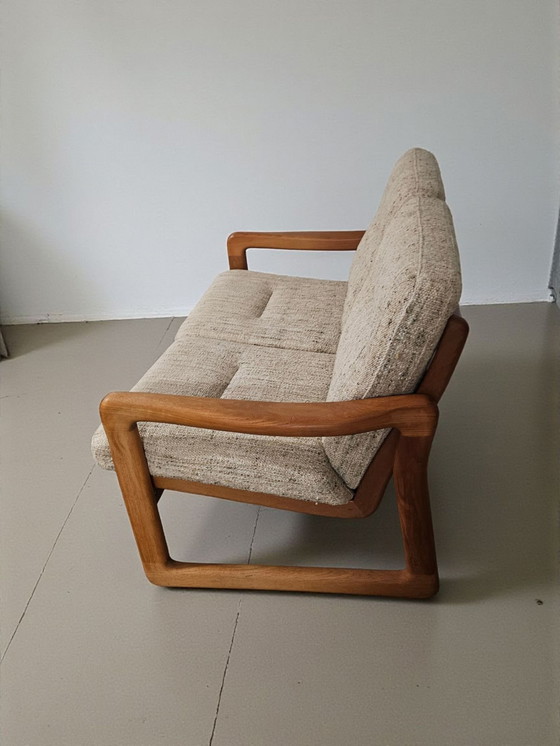 Image 1 of Mid Century Teak 2 Seater Sofa + Armchair Holstebro Møbelfabrik Made in Denmark 1970s