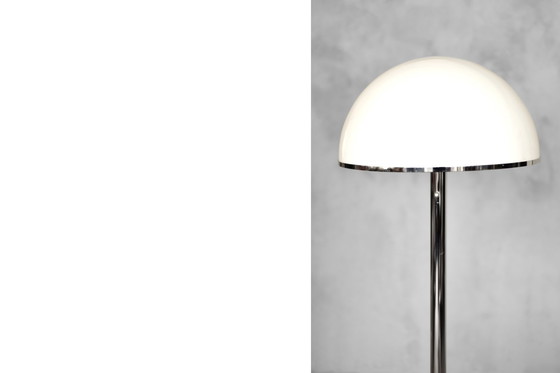 Image 1 of Rare lampadaire suédois vintage en chrome et acrylique blanc NAFA type 504 de Nybro Armaturfabrik, années 1970