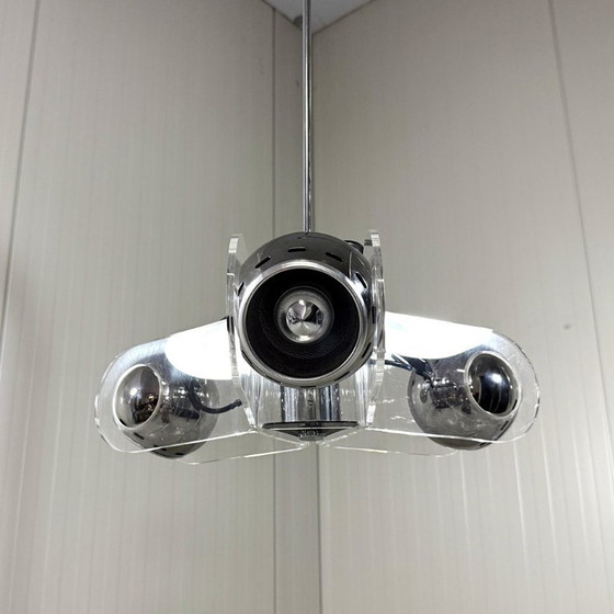 Image 1 of Lampada a sospensione in plexiglass stile Gino Sarfatti, anni '70