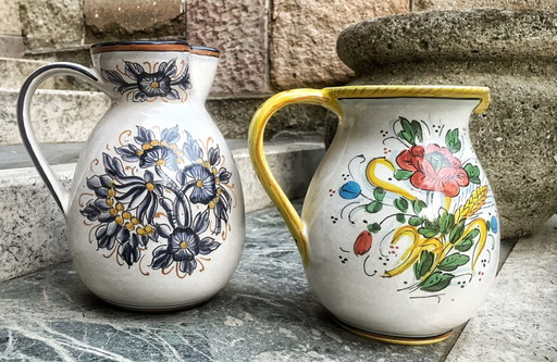 Coppia caraffe anni 60/80 aritistiche deruta 