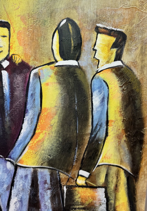 Image 1 of Set di 2 dipinti moderni - firmati B. W... - 55×65 cm