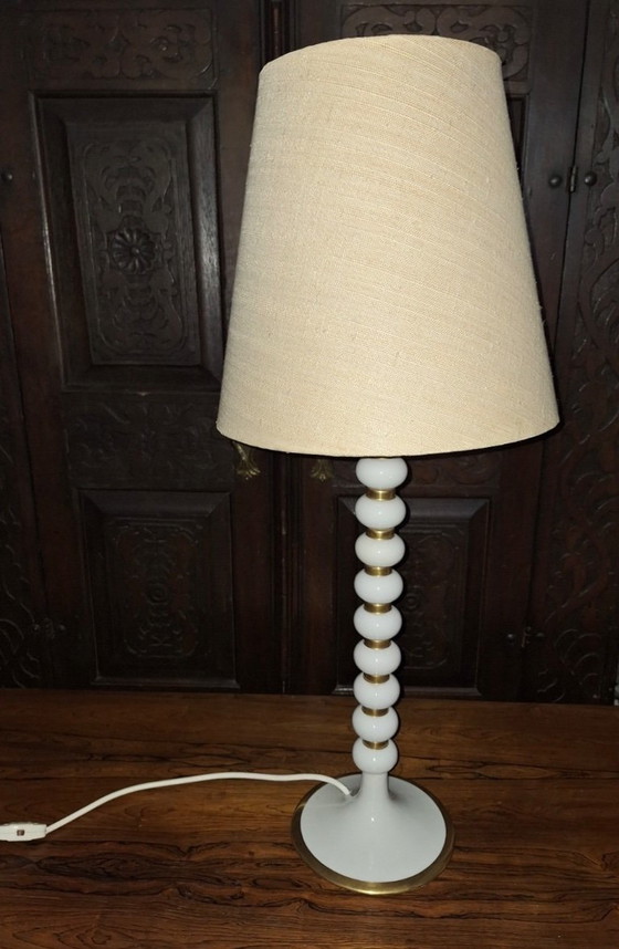 Mid-Century Tall Italian Table Lamp with Stacked Spheres, 1970s – Porcelain (photo 6 of 15)