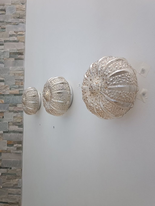 Suite d'appliques Bubble par Helena Tynell pour Glashutte Limburg 1970s