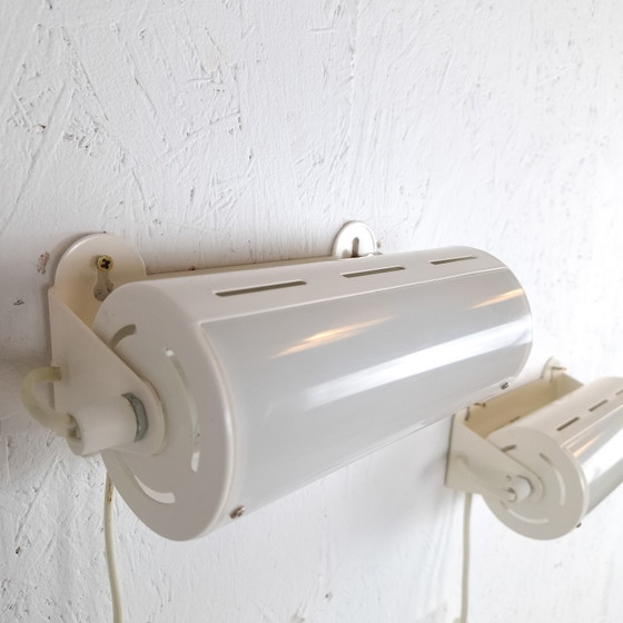 Image 1 of 3 lampade da parete vintage Ikea Smyg in metallo/plastica bianca