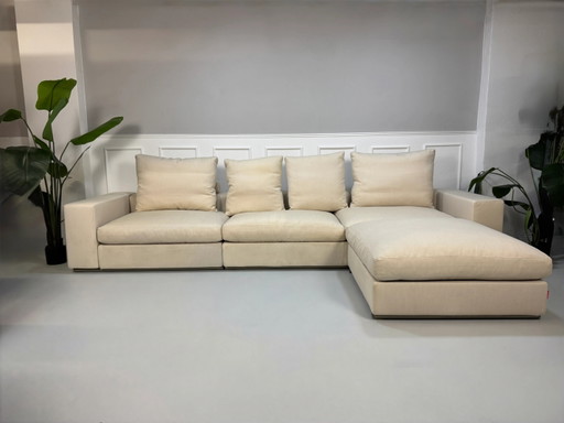 Flexform Groundpiece Designer Sofa Stoff Beige Modular Ecksofa Daunenfüllung