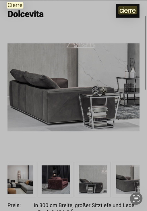 Sofa Cierre Dolce Vita Leder – 3 5 zitsbanken, Leather