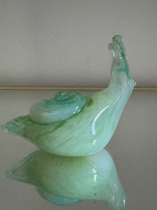 Snail antique opalescent Murano glass
