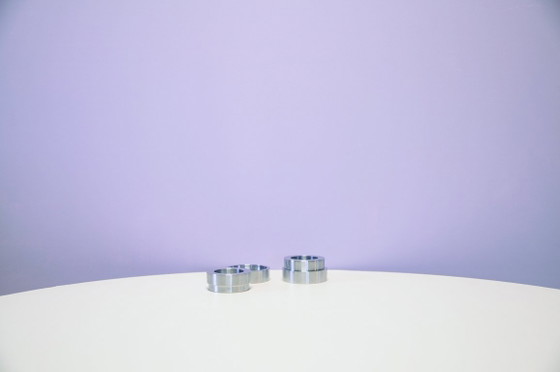 Vintage set x2 aluminum Candle holders Menu, Menu A/S, Aluminium, Silver, Modern (photo 3 of 5)