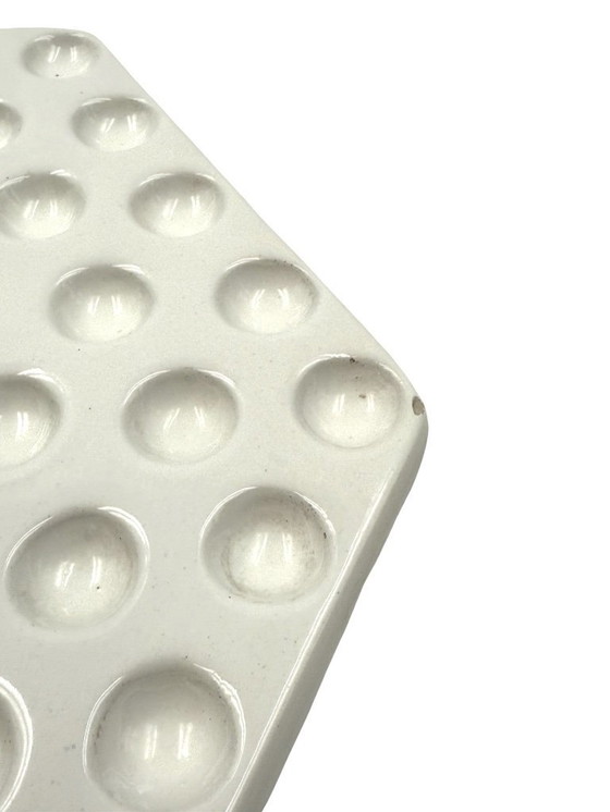 Image 1 of Assiette en céramique blanche de l'ère spatiale, Ennio Lucini, Gabbianelli Italie vers 1970