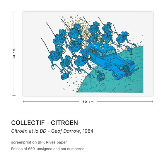 Collectif - Citroen Screenprint Citroën Et La BD - Geof Darrow 1984 – Lithographs & prints, Paper (photo 3 of 5)