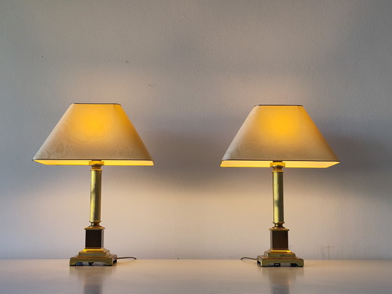 2x Herda Table Lamp XL Hollywood Regency – Metal, Textile (photo 4 of 11)